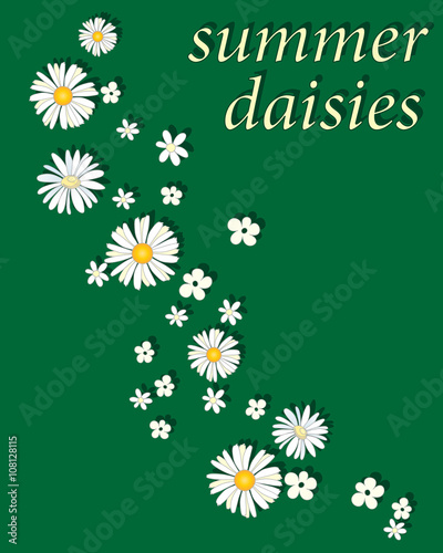 Fototapeta Naklejka Na Ścianę i Meble -  daisies on green