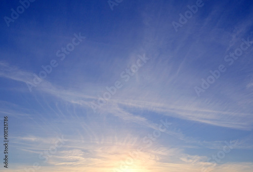 view on blue sky at sunrise