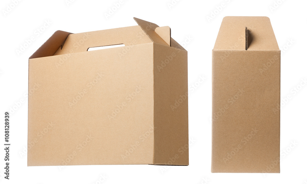 Brown paper box isolated on white background Brown paper box isolated on white background