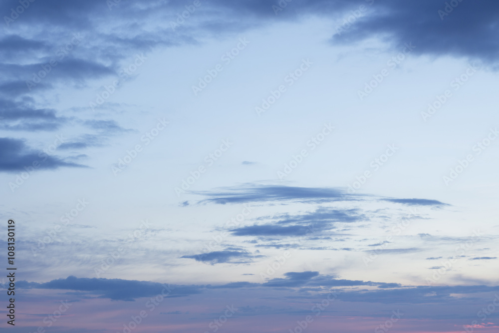 Sunset blue sky with clouds Sunset blue sky with clouds