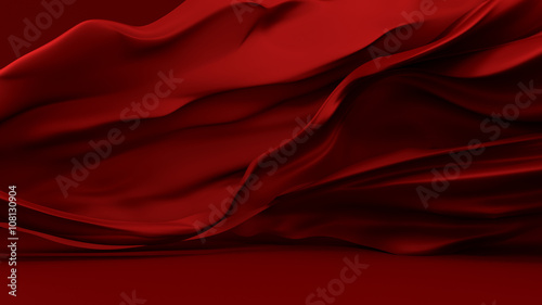 luxurious red background with cut-red fabric