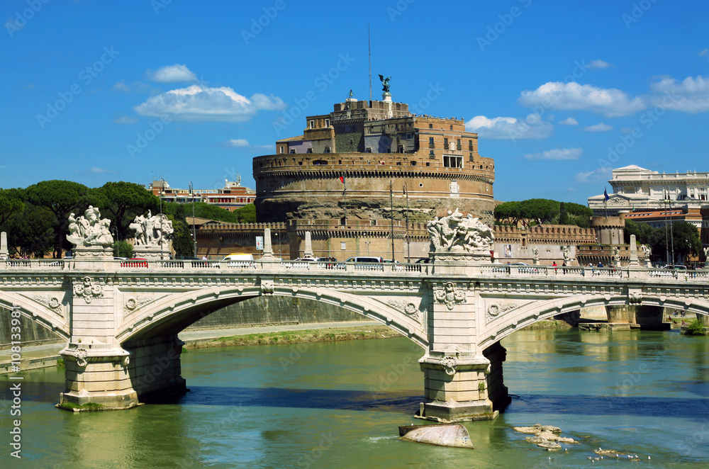 View of castel Sant' Angelo - Rome, Italy