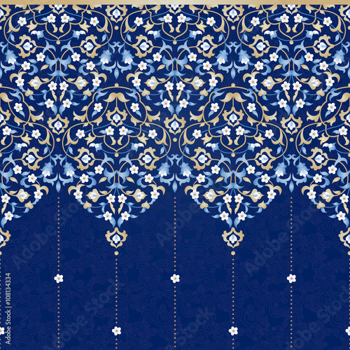 Photography Vector ornate seamless border in Eastern style.