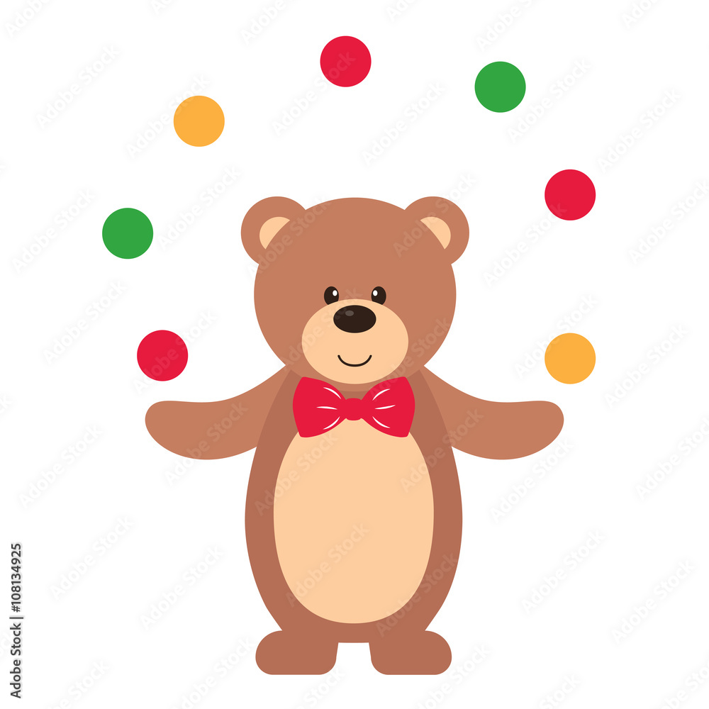 Obraz premium teddy with balls vector