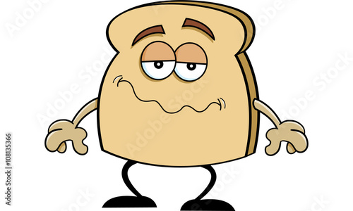Cartoon illustration of a frowning piece of toast.
