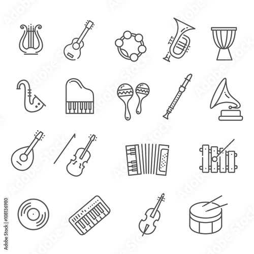 music instruments. Vector icons