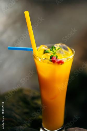 Decorated orange drink