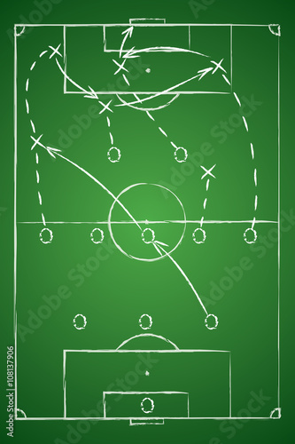 Soccer Tactic Table. Vector Illustration. The Tactical Scheme.