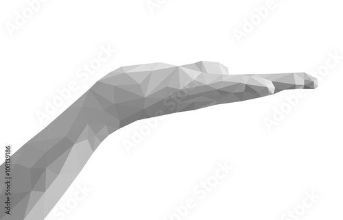 polygonal open hand palm empty monochrome