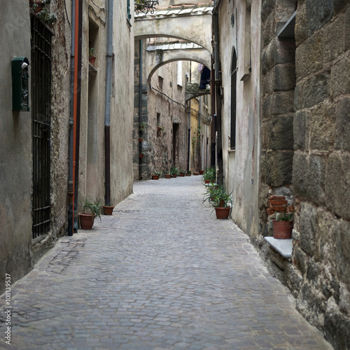 Fototapeta Naklejka Na Ścianę i Meble -  Typical Italian narrow street