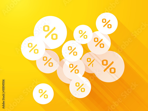 percent discounts on orange yellow background