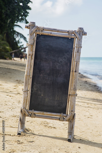 Empty signboard on the beach