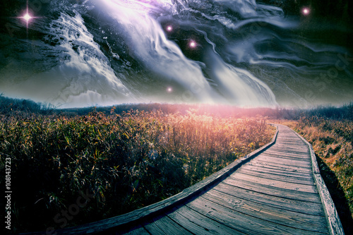 Wooden Path Star Scape