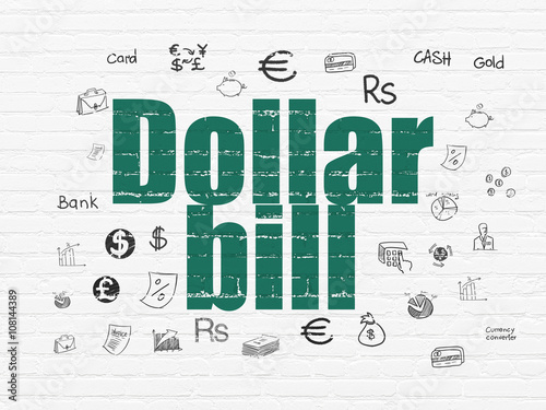 Currency concept  Dollar Bill on wall background