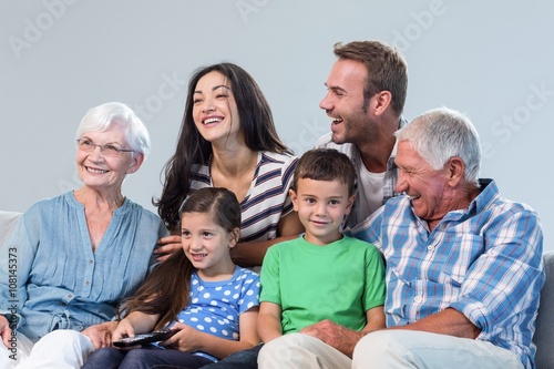 Happy family watching television © WavebreakmediaMicro