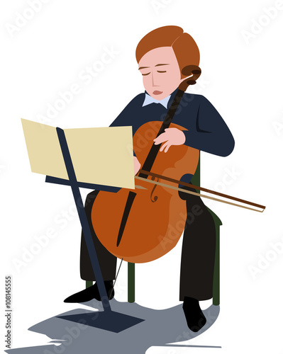 boy playing violoncello