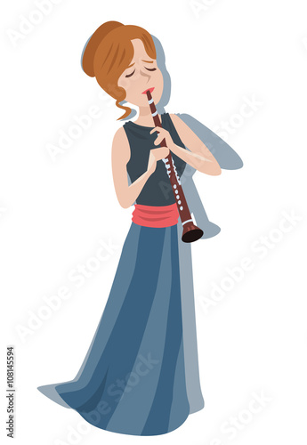 woman playing clarinet