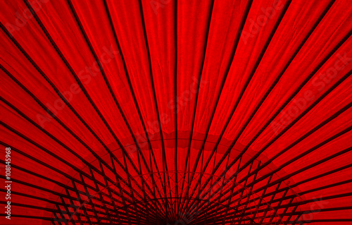 Traditional japanese red paper umbrella