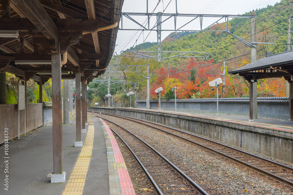 Obraz premium Classic train station in autumn
