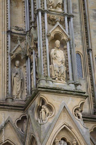 Wells Cathedral Church Facade  Somerset