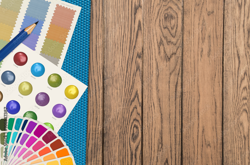 Obraz premium artist workspace on wood background