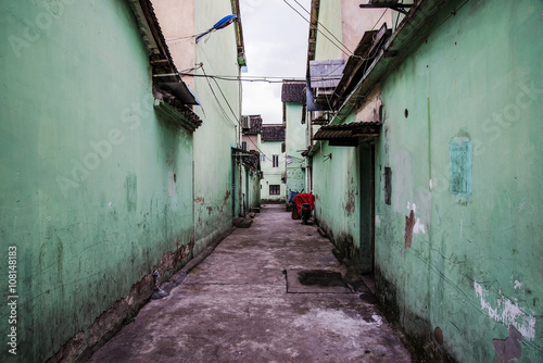 desolate side alley in ancient Chinese town