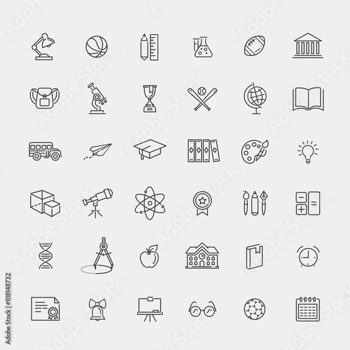 Outline icon collection - School education