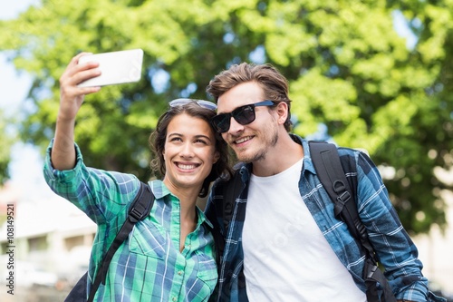 Young couple taking a selfie 