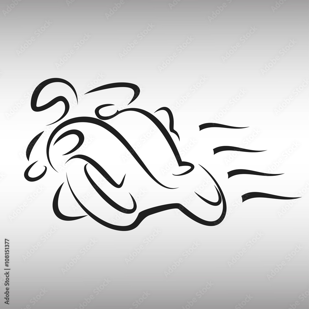 beautiful sketch of moto racer from curved lines beautiful sketch of moto racer from curved lines