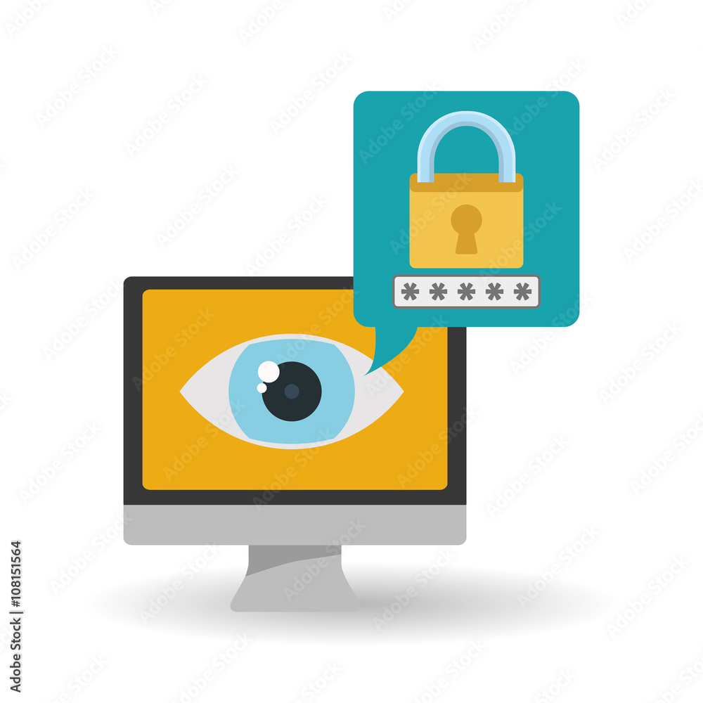 Security system icon over white background, vector illustration Security system icon over white background, vector illustration