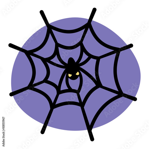 Spiderweb and spider. Vector illustration