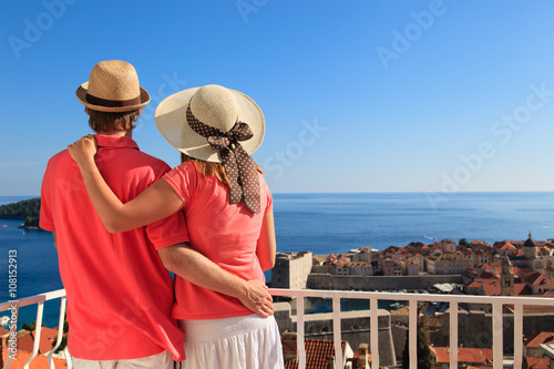 happy couple on summer vacation in Croatia