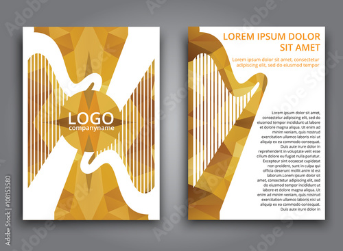 Template music polygonal brochure