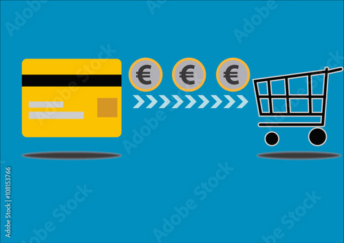 Operación con tarjeta de crédito sin contacto carro compra