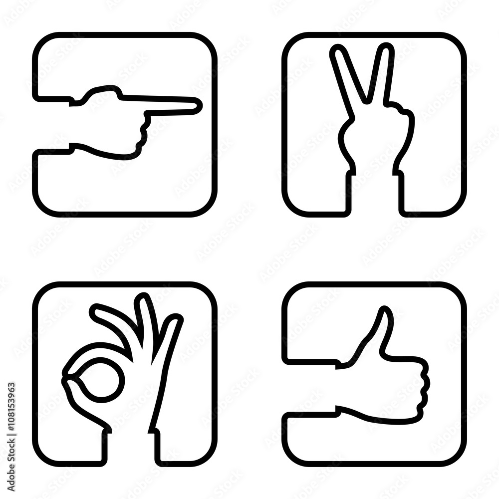 hands gesture set. Simple vector lines. Eps 8 hands gesture set. Simple vector lines. Eps 8