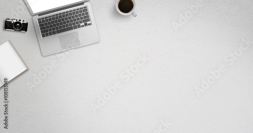 Office business top view hero image for mock up presentation