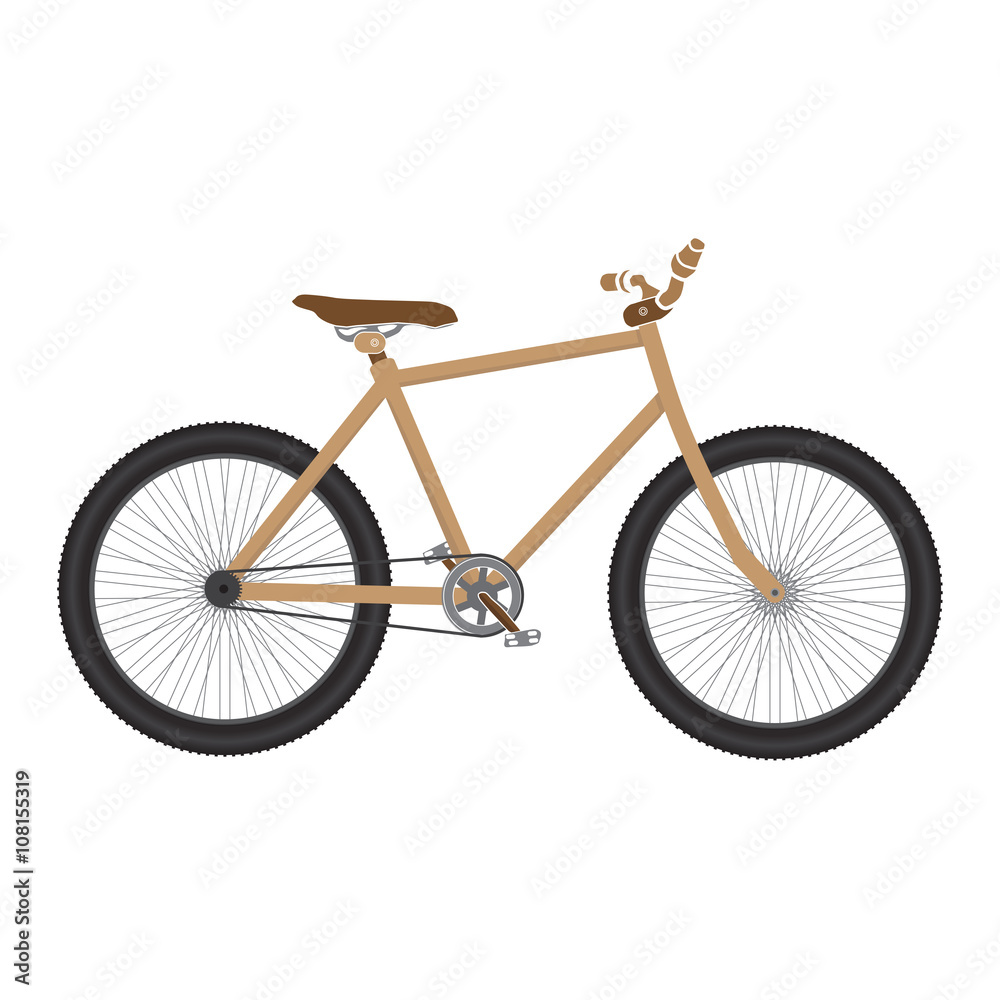 MTB Bicycle brown isolated. 