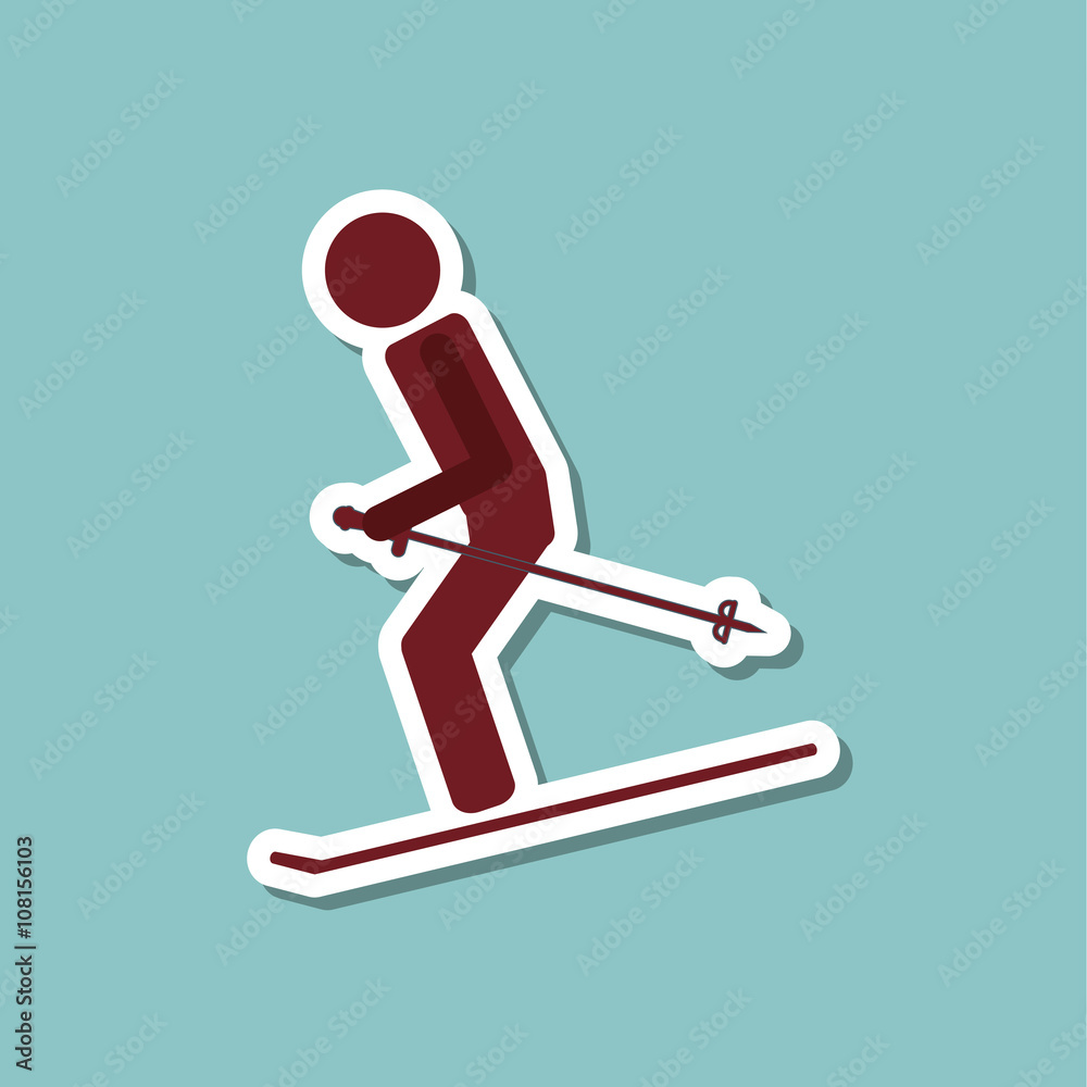 ski sport design, vector illustration