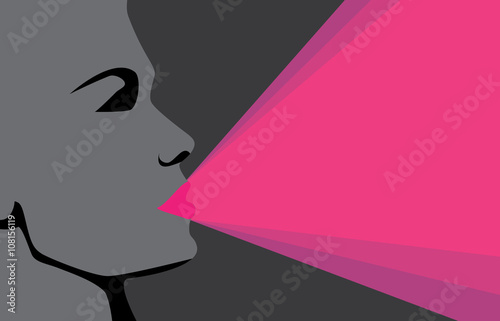 Vector design frustrated and angry woman screaming, background