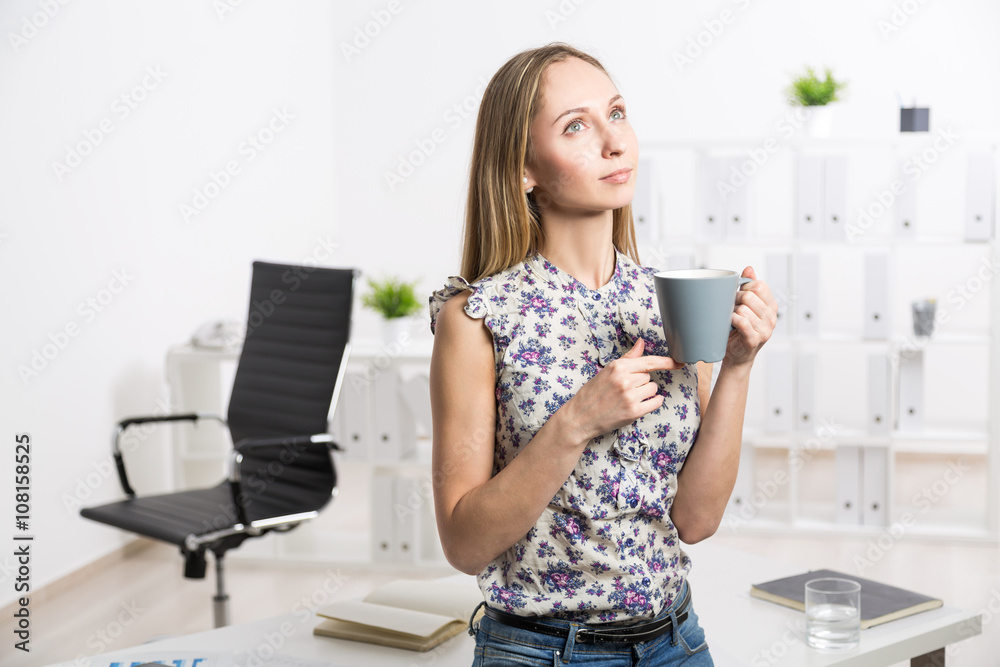 Woman with coffee mug Woman with coffee mug