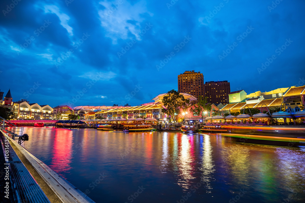 Clarke Quay in downtown Singapore
