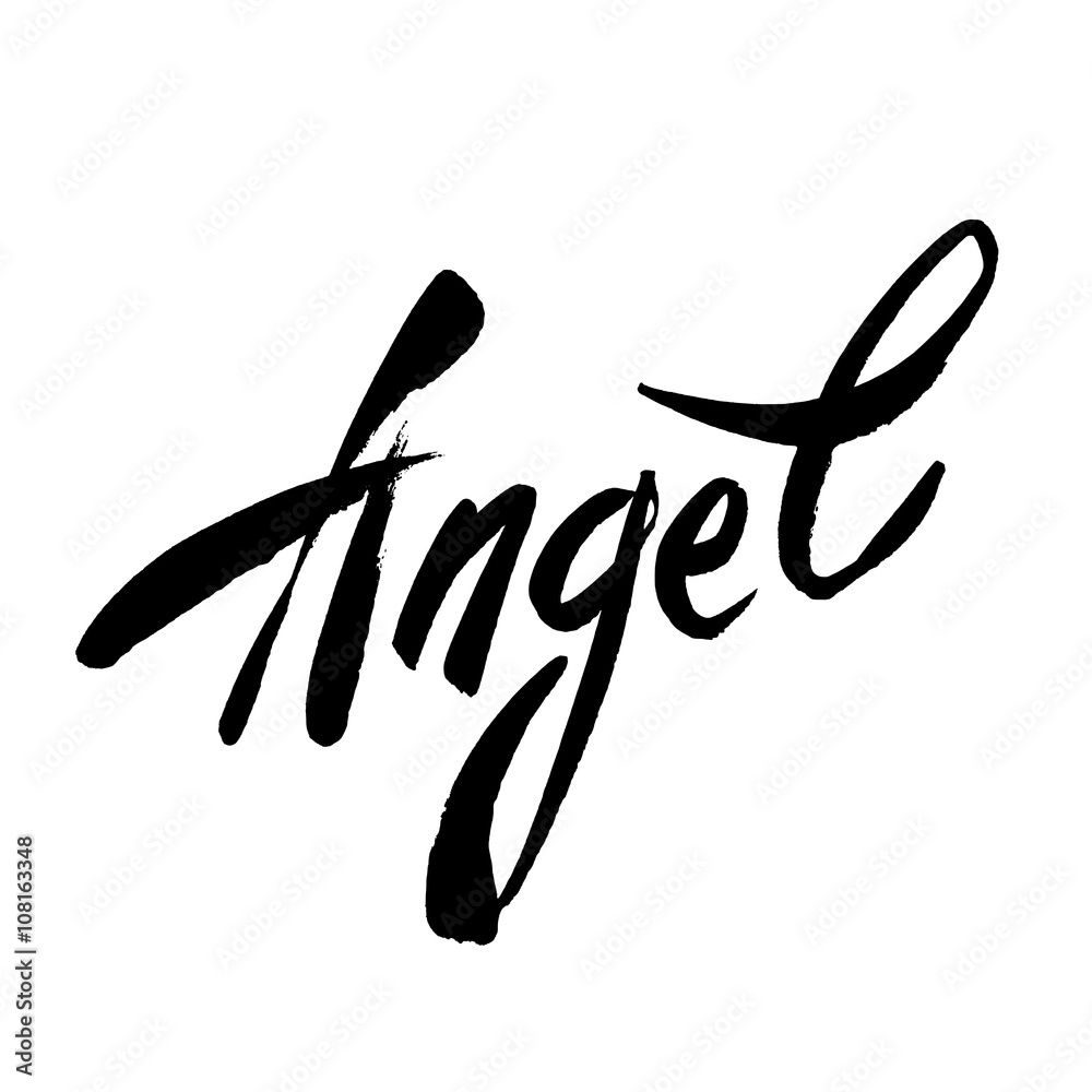 text angel lettering