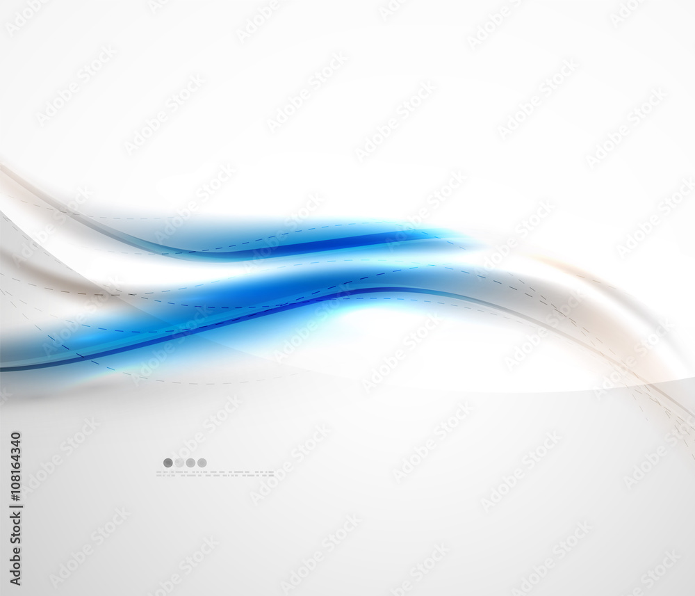 Obraz premium Blue glossy silk wave design template