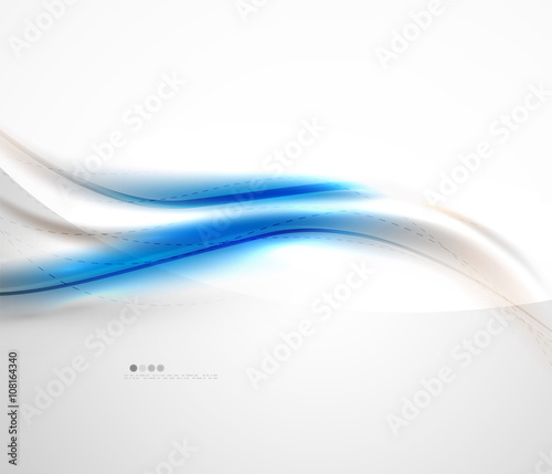 Blue glossy silk wave design template