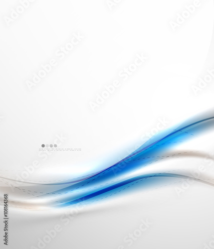 Blue glossy silk wave design template