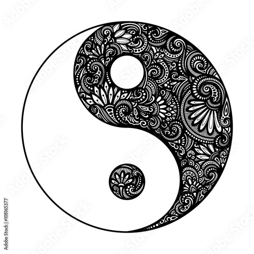 Vector Ornate Yin Yang Symbol