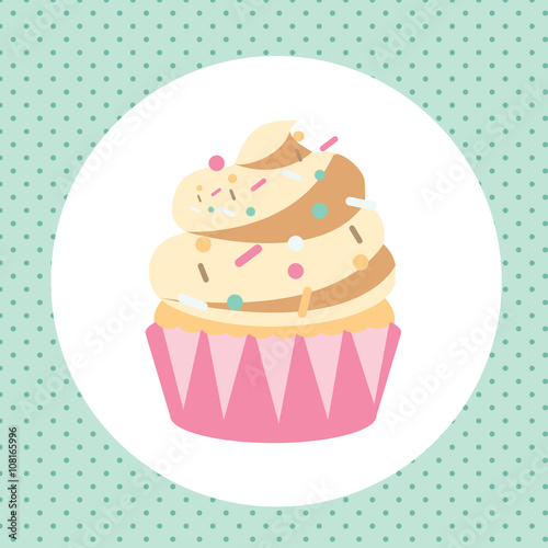 Card template with yummy cupcacke
