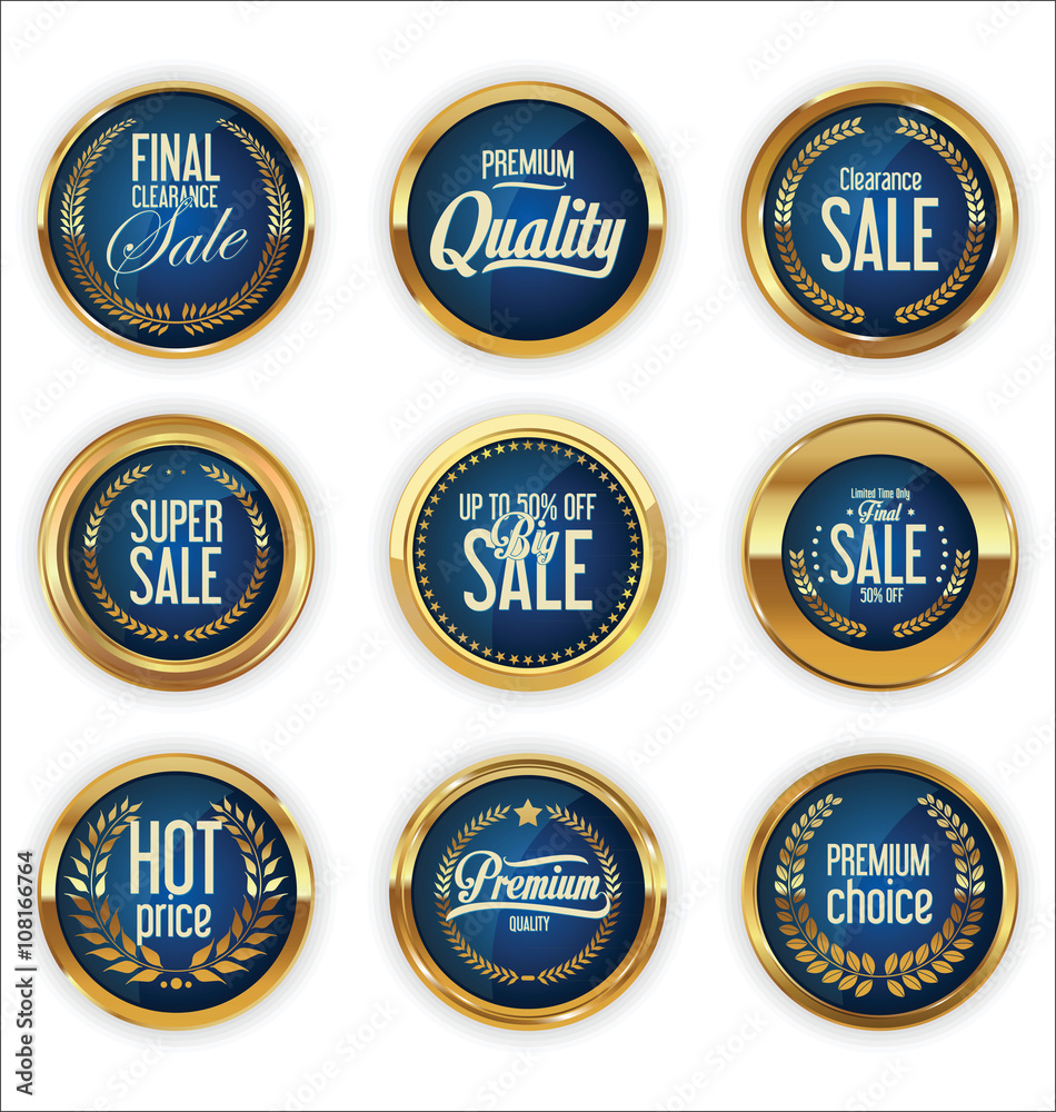 Quality golden badges and labels collection Quality golden badges and labels collection
