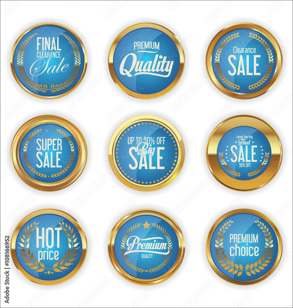 Quality golden badges and labels collection Quality golden badges and labels collection