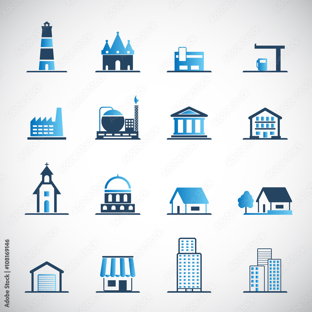 Buildings Icon set Buildings Icon set